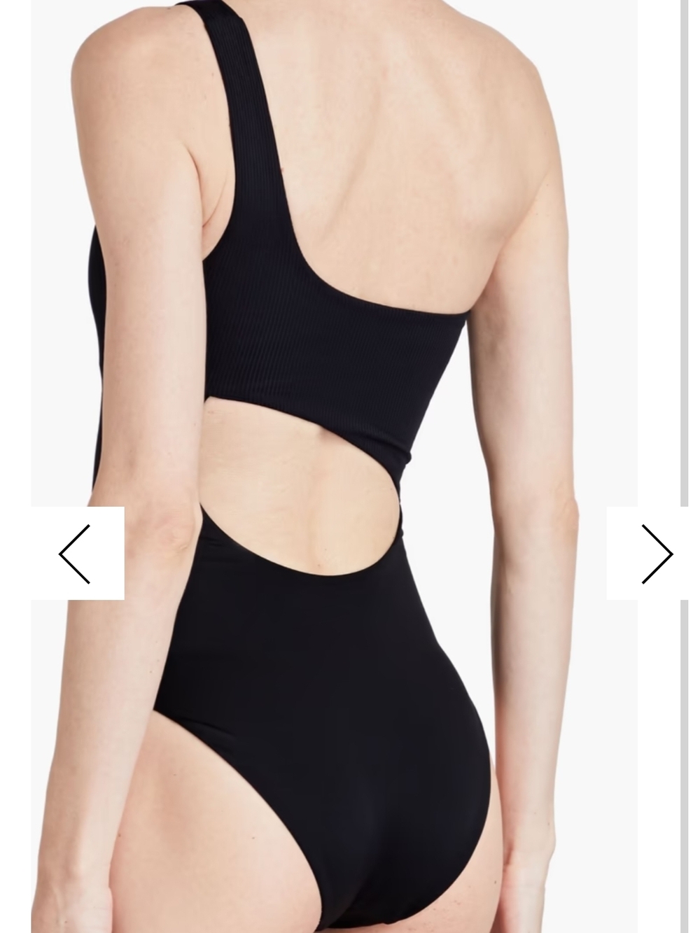 Onia Black One-Shoulder Ribbed One-Piece Swimsuit - Picture 2 of 8